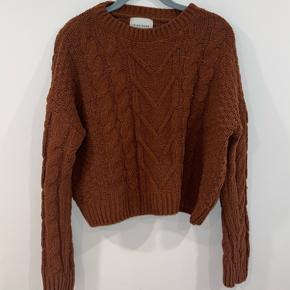 Pink rose cozy sweater